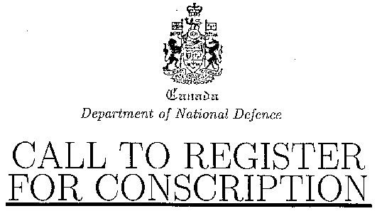 Call to register for conscription