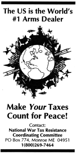 The U.S. is the World’s #1 Arms Dealer. Make Your Taxes Count for Peace!