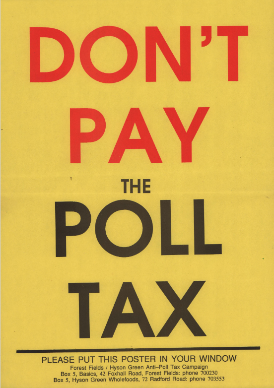 Don’t Pay the Poll Tax. Please put this poster in your window.