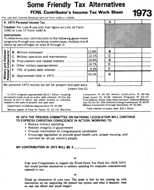 Some Friendly Tax Alternatives: F.C.N.L. Contributor’s Income Tax Work Sheet