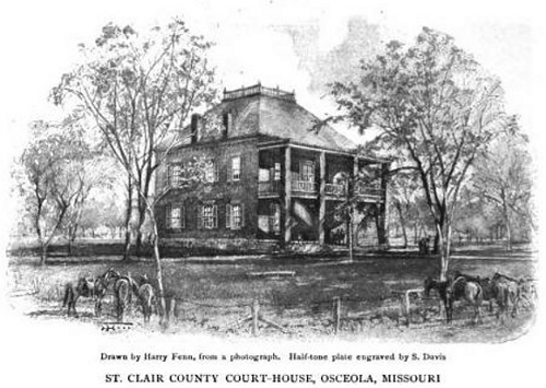 St. Clair County Court-House, Osceola, Missouri (Drawn by Harry Fenn, from a photograph. Half-tone plate engraved by S. Davis)
