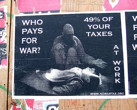 “Who pays for war? 49% of your taxes at work.”